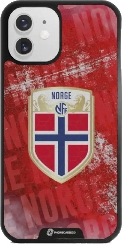 iPhone 12 Norges Fotballforbund 3D mobildeksel, svart