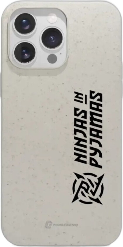iPhone 16 Pro Max Ninjas in Pyjamas komposterbart deksel, hvit