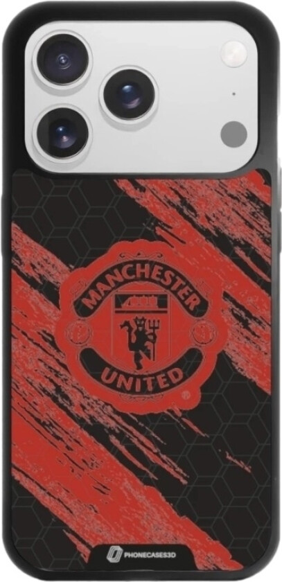 iPhone 17 Pro Max Manchester United FC 3D mobildeksel, svart