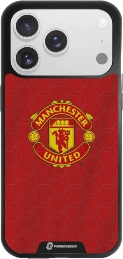 iPhone 17 Pro Manchester United FC 3D mobildeksel, svart