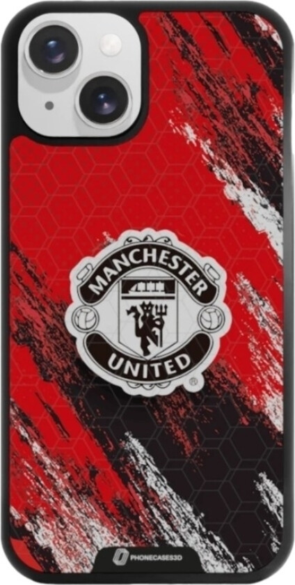 iPhone 14 Manchester United FC 3D mobildeksel, svart