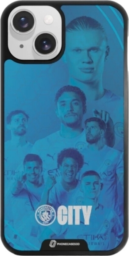 iPhone 14 Man City 3D mobildeksel, svart