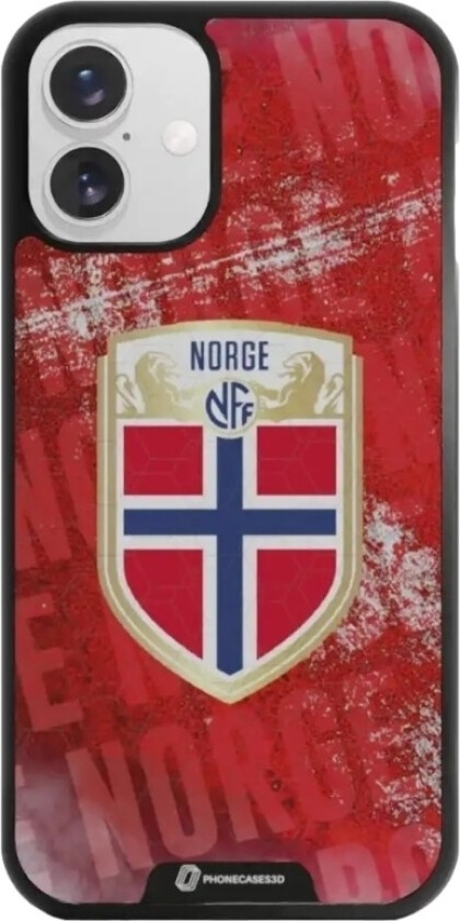 iPhone 16 Plus Norges Fotballforbund 3D mobildeksel, svart