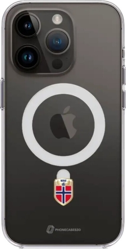 iPhone 14 Pro Norges Fotballforbund Clear case (MagSafe) -mobildeksel, svart
