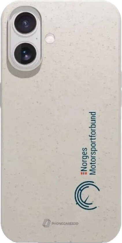 iPhone 17 Norges Motorsportforbund komposterbart deksel, hvit