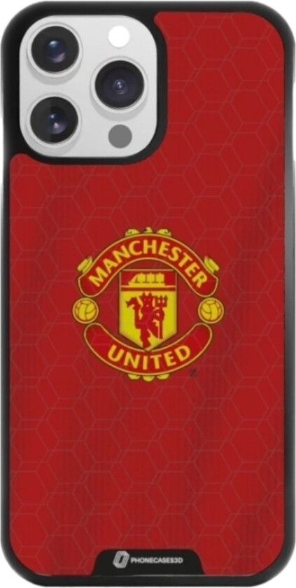 iPhone 14 Pro Manchester United FC 3D mobildeksel, svart