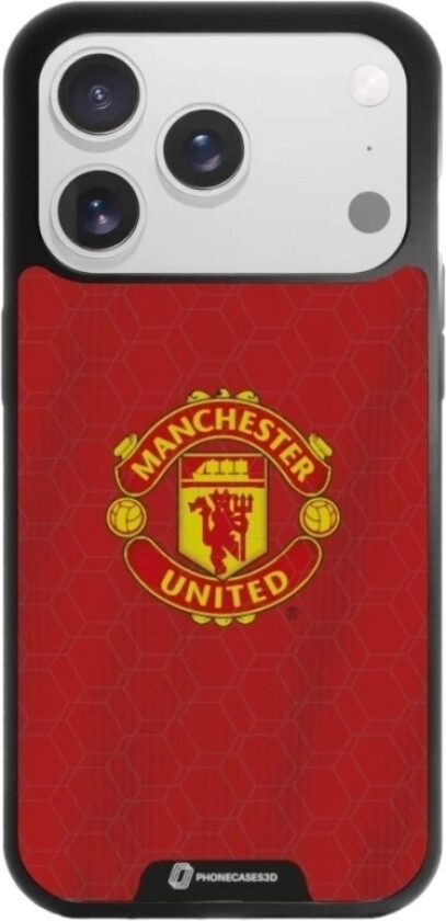 iPhone 17 Pro Max Manchester United FC 3D mobildeksel, svart