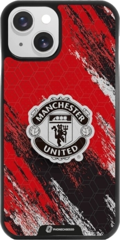 iPhone 15 Manchester United FC 3D mobildeksel, svart