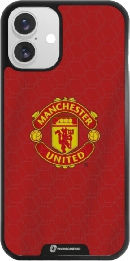 iPhone 16 Plus Manchester United FC 3D mobildeksel, svart