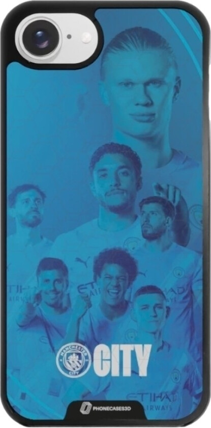 iPhone 16e Man City 3D mobildeksel, svart