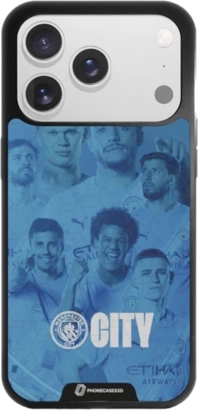 iPhone 17 Pro Max Man City 3D mobildeksel, svart