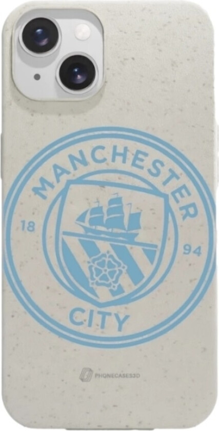 iPhone 14 Man City komposterbart deksel, hvit