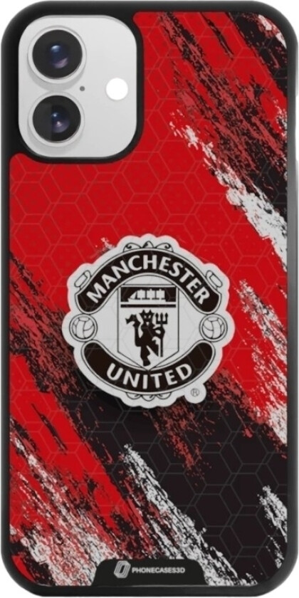 iPhone 16 Plus Manchester United FC 3D mobildeksel, svart