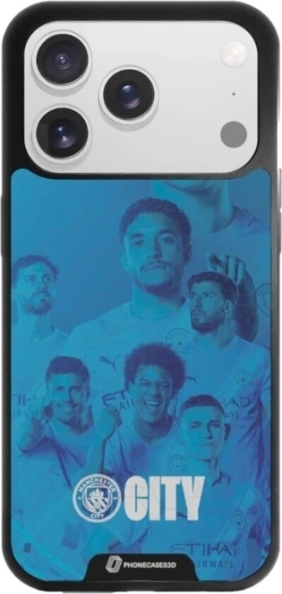 iPhone 17 Pro Man City 3D mobildeksel, svart