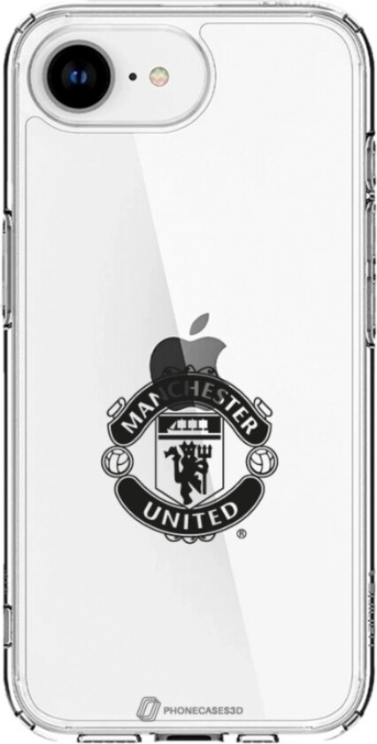 iPhone 16e Manchester United FC Clear case -mobildeksel, hvit