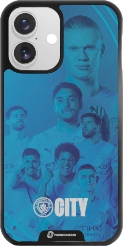 iPhone 16 Man City 3D mobildeksel, svart