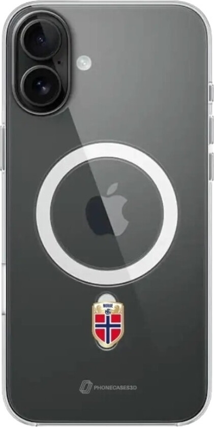 iPhone 16 Plus Norges Fotballforbund Clear case (MagSafe) -mobildeksel, svart