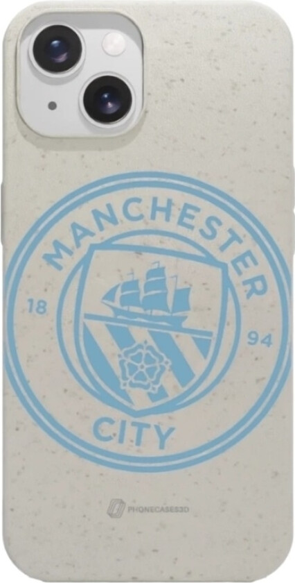 iPhone 15 Man City komposterbart deksel, hvit