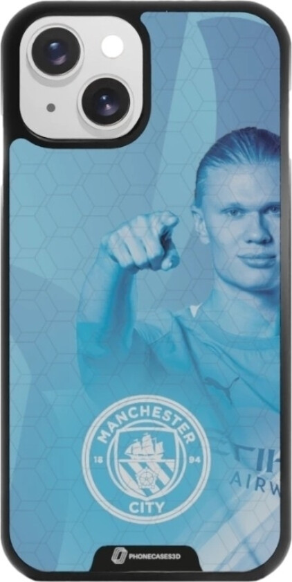 iPhone 15 Man City 3D mobildeksel, svart