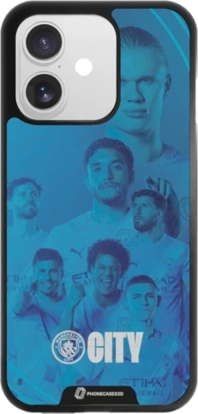 iPhone 17 Man City 3D mobildeksel, svart