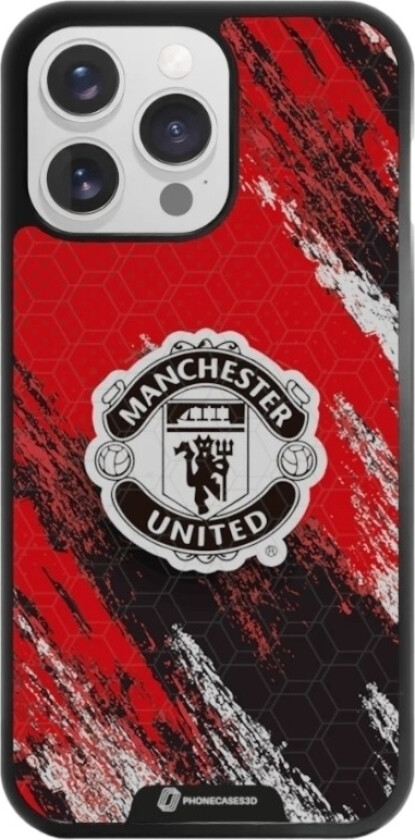 iPhone 16 Pro Max Manchester United FC 3D mobildeksel, svart