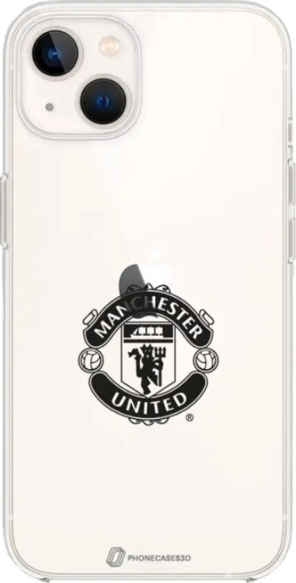 iPhone 14 Manchester United FC Clear case -mobildeksel, hvit