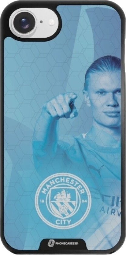 iPhone 16e Man City 3D mobildeksel, svart