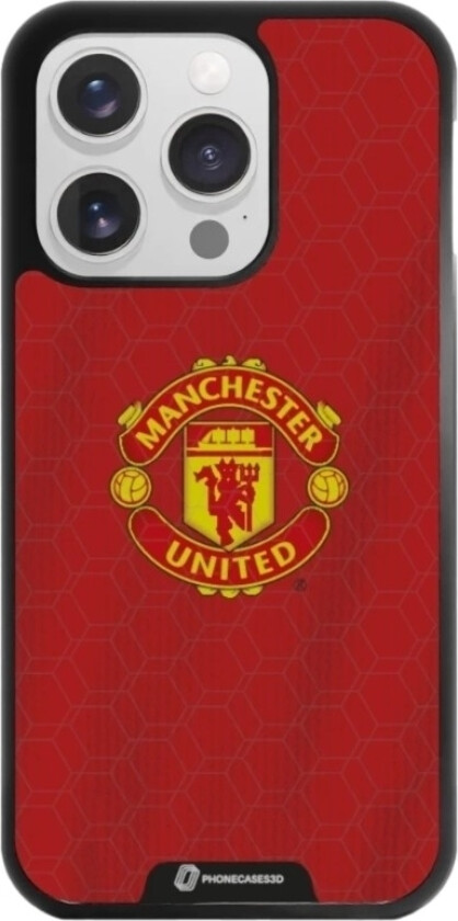 iPhone 15 Pro Manchester United FC 3D mobildeksel, svart
