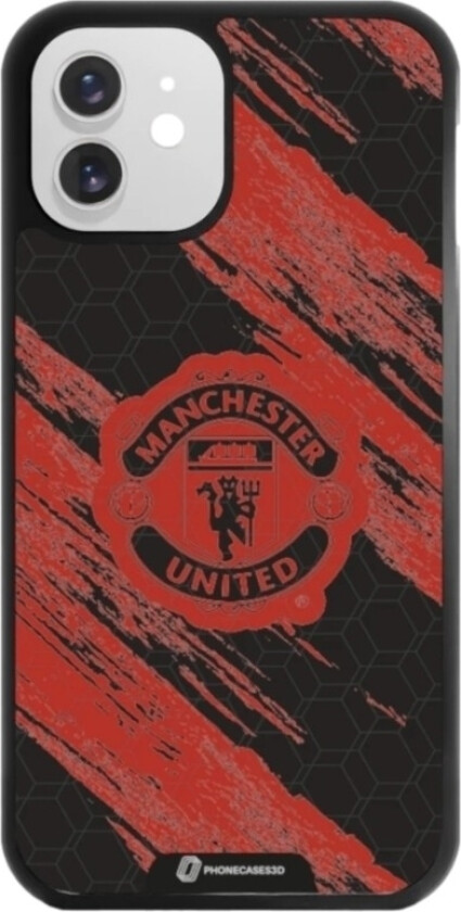 iPhone 12 Manchester United FC 3D mobildeksel, svart