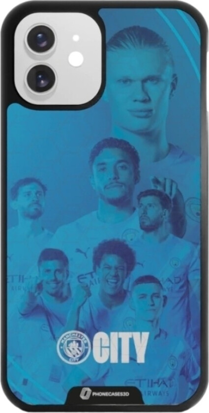 iPhone 12 Man City 3D mobildeksel, svart