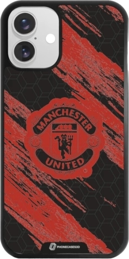 iPhone 16 Plus Manchester United FC 3D mobildeksel, svart