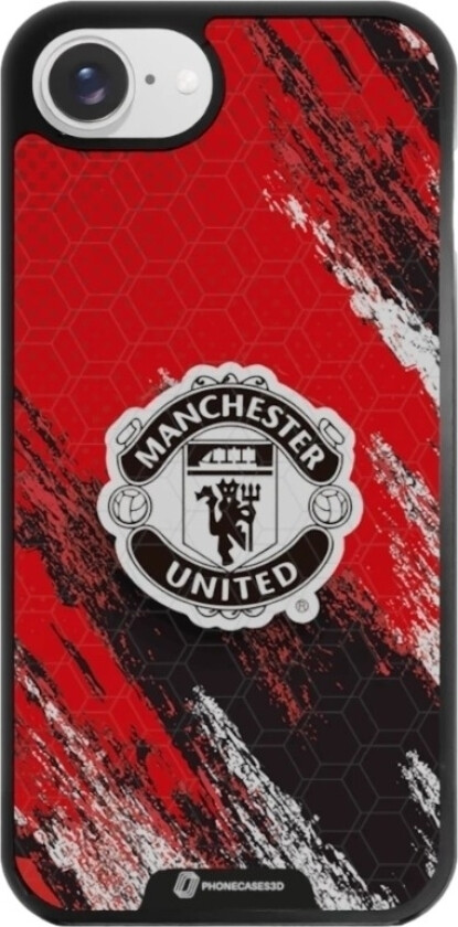 iPhone 16e Manchester United FC 3D mobildeksel, svart