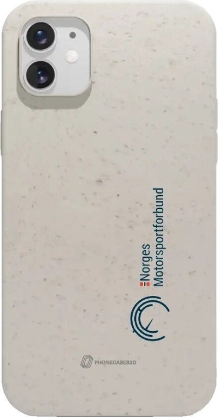 iPhone 11 Norges Motorsportforbund komposterbart deksel, hvit