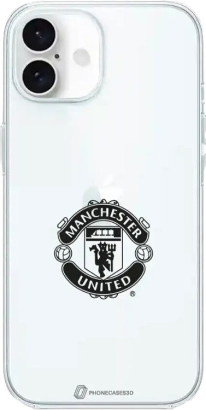 iPhone 16 Manchester United FC Clear case -mobildeksel, hvit