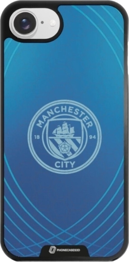 iPhone 16e Man City 3D mobildeksel, svart