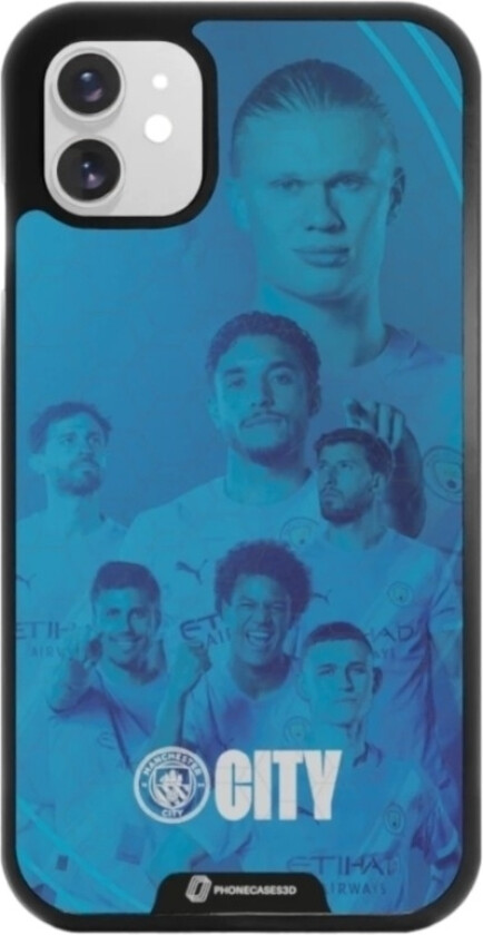 iPhone 11 Man City 3D mobildeksel, svart