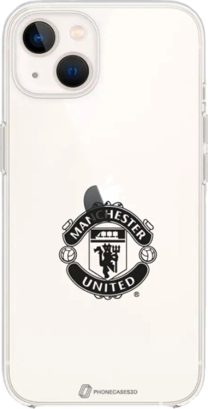 iPhone 13 Manchester United FC Clear case -mobildeksel, hvit