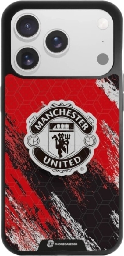 iPhone 17 Pro Max Manchester United FC 3D mobildeksel, svart