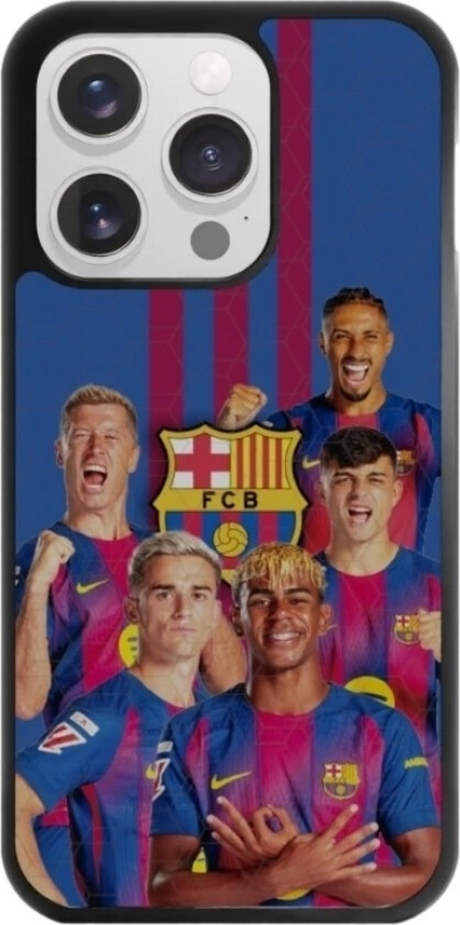 iPhone 15 Pro FC Barcelona 3D mobildeksel, svart