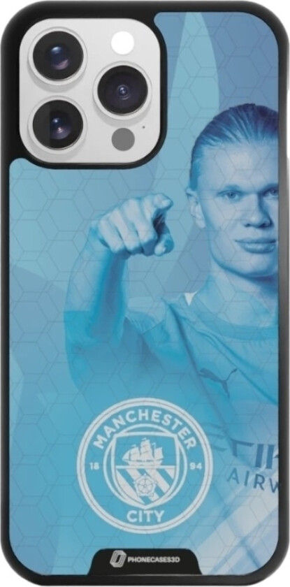 iPhone 16 Pro Max Man City 3D mobildeksel, svart