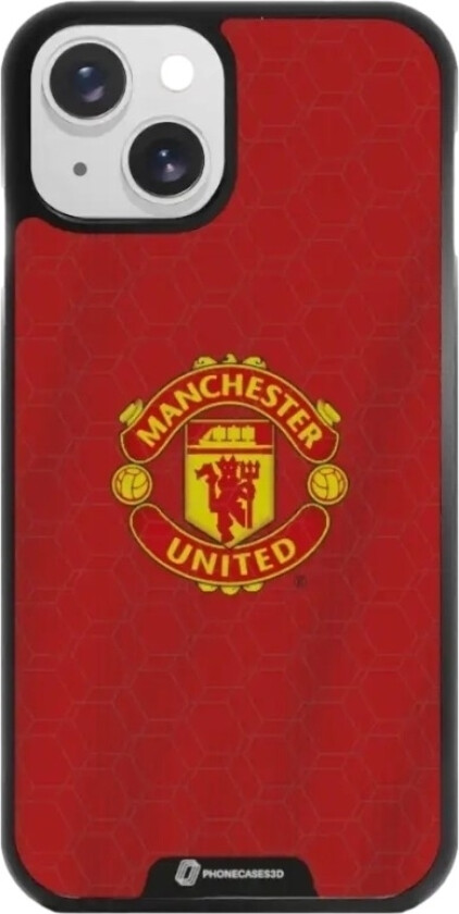 iPhone 15 Manchester United FC 3D mobildeksel, svart