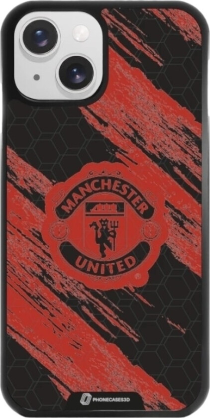 iPhone 15 Manchester United FC 3D mobildeksel, svart