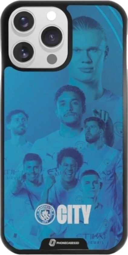 iPhone 14 Pro Man City 3D mobildeksel, svart