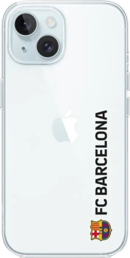 iPhone 15 FC Barcelona Clear case -mobildeksel, hvit
