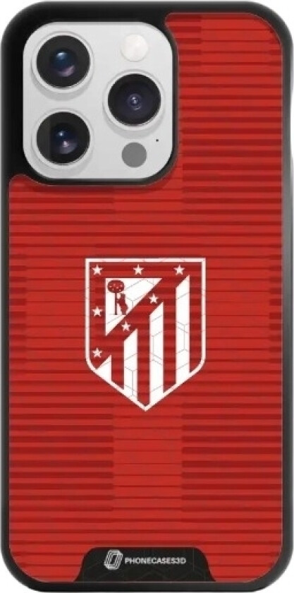 iPhone 15 Pro Atlético de Madrid 3D mobildeksel, svart