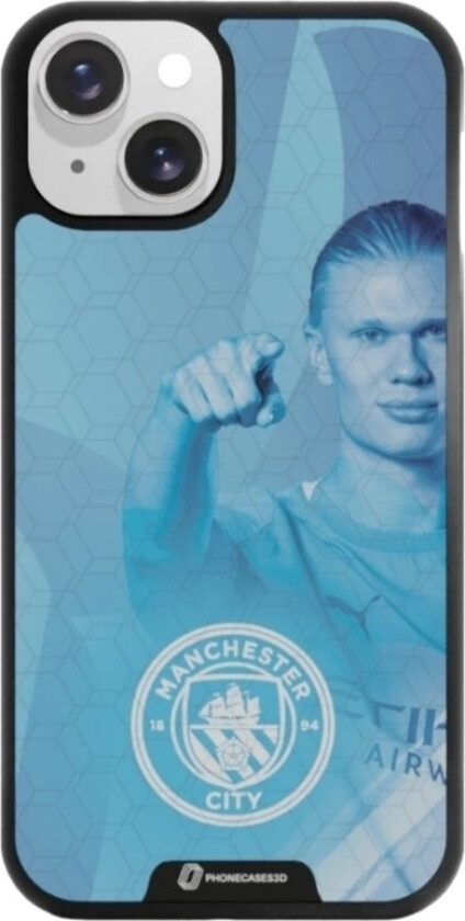 iPhone 14 Man City 3D mobildeksel, svart