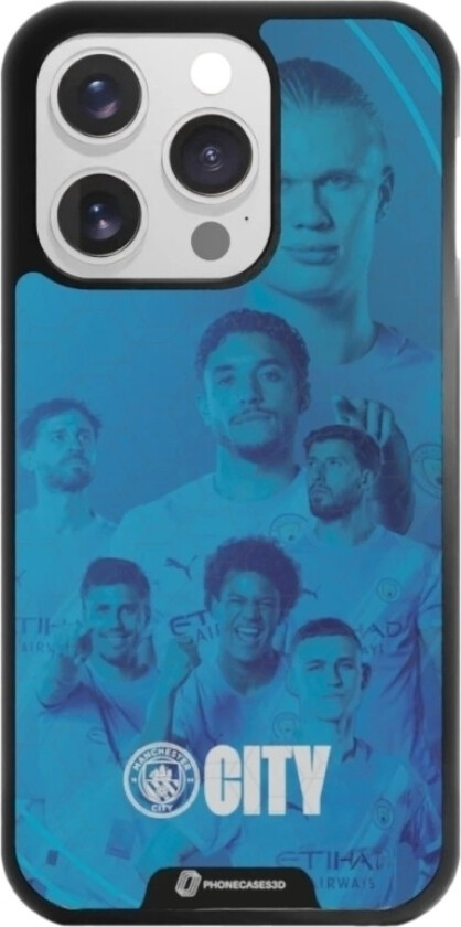 iPhone 15 Pro Man City 3D mobildeksel, svart