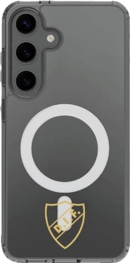 Samsung Galaxy S25 Djurgårdens IF Clear case (MagSafe) -mobildeksel, svart