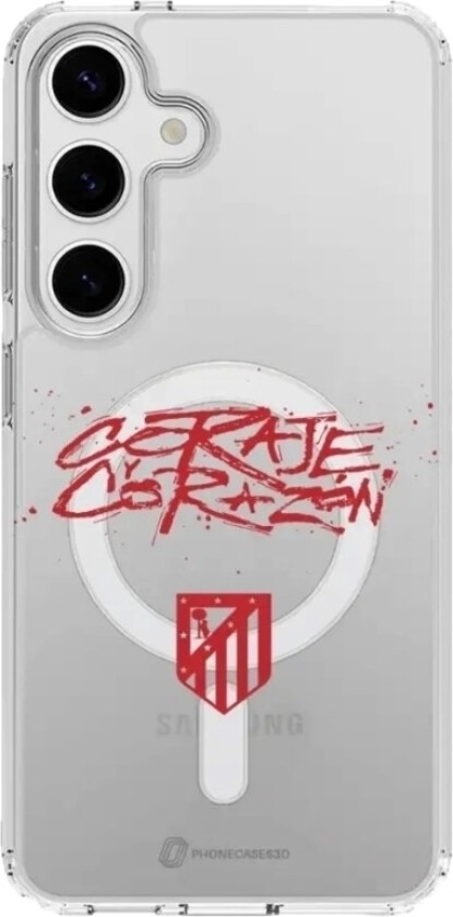 Samsung Galaxy S25 Atlético de Madrid Clear case (MagSafe) -mobildeksel, hvit