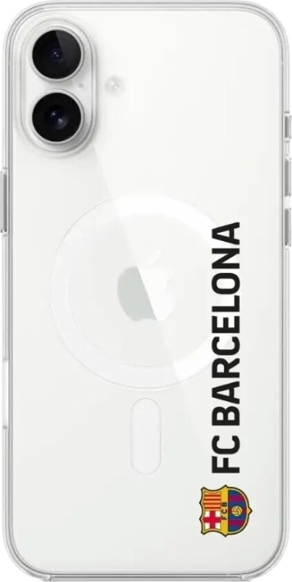 iPhone 16 Plus FC Barcelona Clear case -mobildeksel, hvit